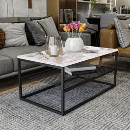 Hanah Home Mesa de café Asude - Blanco y Negro